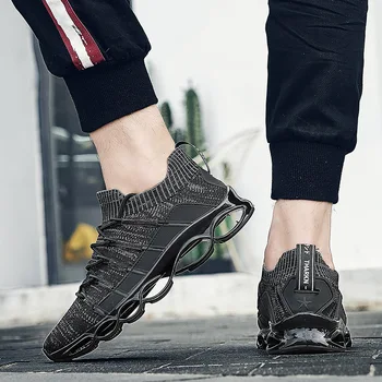 Muška Sportska obuća 2021 Fly Tkani High Elastična Non-slip Mesh Breathable Fashion Casual Cipele Outdoor Comfortable Running Shoes