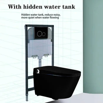 Zidni bide za kupaonicu automatski vanjski automatski flush intelektualni set posudica wc crni zid pametan wc sa rezervoarom