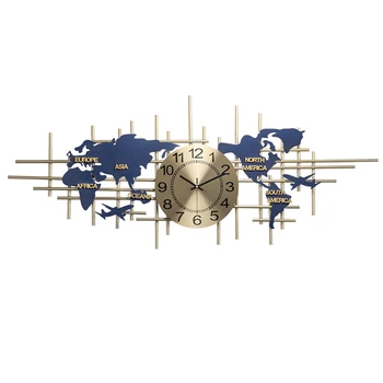 Metalna karta zidni digitalni sat Svjetlo luksuzni Zidni satovi moderni dizajn Uređenje dnevnog boravka Kreativne 3D zidni sat home decore