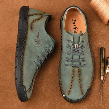Proljeće i jesen Nova Casual cipele i čipka-up Muške Cipele veličine Grašak Poslovna Kožna Obuća Muška Obuća