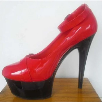 15 cm visoke i veličanstvene crvene svadbene cipele za mladence, vanjska trgovina velike Plesne Cipele