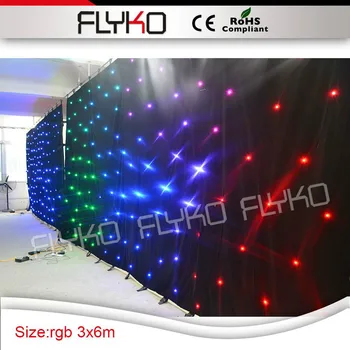 Besplatna dostava 6x3 m unutarnji full color led star zastor sa SD kontrolerom