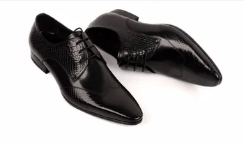 Crnci Muške Elegantne Modeliranje Kožne Cipele-oxfords 2018 Visoke Kvalitete Proljeće Vjenčanje Cipele-Oxfords Talijanske Cipele-Oxfords Za vožnju