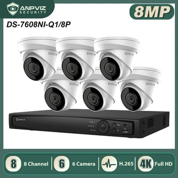 Anpviz Smart POE NVR Kit 8CH NVR 4/6/8 8MP Турель Vanjske/Unutarnje Sigurnosne Kamere CCTV Sustav za video nadzor IP67 H. 265+
