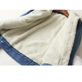 Besplatna dostava ženska moda debeli овечья vuna traper jakna 2021 jesen zima topla odjeća monotone svakodnevice deniver kaput feminina