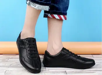 Korejski stil poslovne i casual obuća muška cipele od prave kože britanski muški prozračna obuća muška vintage cipele za vožnju čipka-up