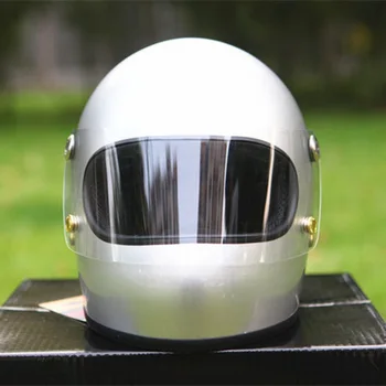 Vintage TT&CO Cafe Racer Light Weight Shell Fiber Glass Helmet Full Face Helmet Japanese Pravi Motorcycle Casco
