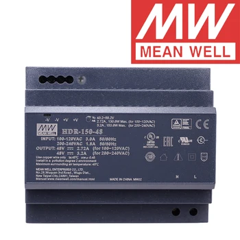 Originalni Mean Well HDR-150-48 meanwell 48V DC-3.2 A 153.6 W Ultra Slim Step Shape DIN Rail Napajanje