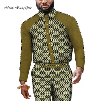 Tradicionalni Afrički Print Дашики za Muškarce Casual Top Majice i hlače Hlače Kit Plus Veličina Afrička Odjeća Muški Komplet WYN731