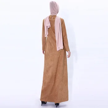 Jesensko-zimska moda Muslimanski Ramazan Indonezijski ženska dugačka suknja замшевая toplo trapezoidni-link suknja etnički islamski Oman elegantan haljinu