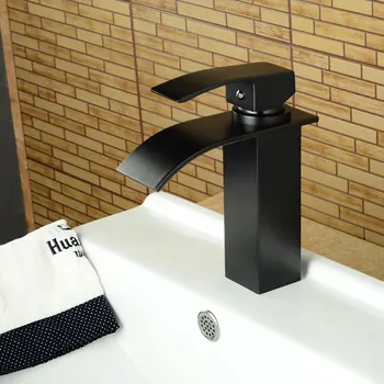 Vidric Crna hladni i topli Kvadratnom falls dizalica + cijev , kupaonica s jednom ručkom mješalice umivaonik mješalice Europski stil