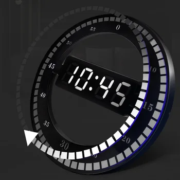 Ažuriranje u kreativne zidni sat mute digital electronic clock simple LED round clock night light 12 inčni ukrasni zidni satovi
