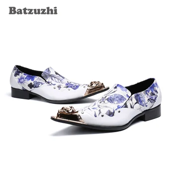 Batzuzhi / Luksuzne Muške cipele s oštrim Željeznim Vrhom, Formalne kožne Modeliranje cipele, Muške Bijele Večernje i vjenčanje Muške cipele, Zapatos Hombre