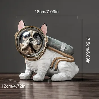 Američki kreativni astronaut pas smole ukras Skandinavski kuća spavaća soba dnevni boravak smola svemirski pas skulptura, umjetnički nakit