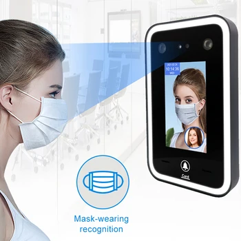 QR Code 2000 Face Dynamic Facial Recognition Time Attendance Terminal Time Clock Door Access Control With Software
