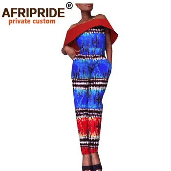 Afrička odjeća za žene kombinezon sa cutaway лодочкой svakodnevne ženske pamučne tijelo, body s po cijeloj površini Ankara kombinezon cvjetni odijelo A1829008