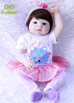 Novorođene lutke djevojka 57 cm puna silikona reborn baby lutke se mogu kupati bebe alive reborn za djecu dar boneca reborn