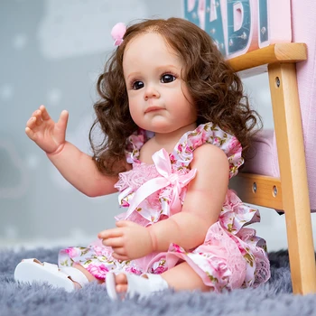 55CM Reborn Baby Doll Princess Maggi Full Body Silicone Baby Girl Reborn Toddler Hand-detailed Painting Rooted Toy for Girls